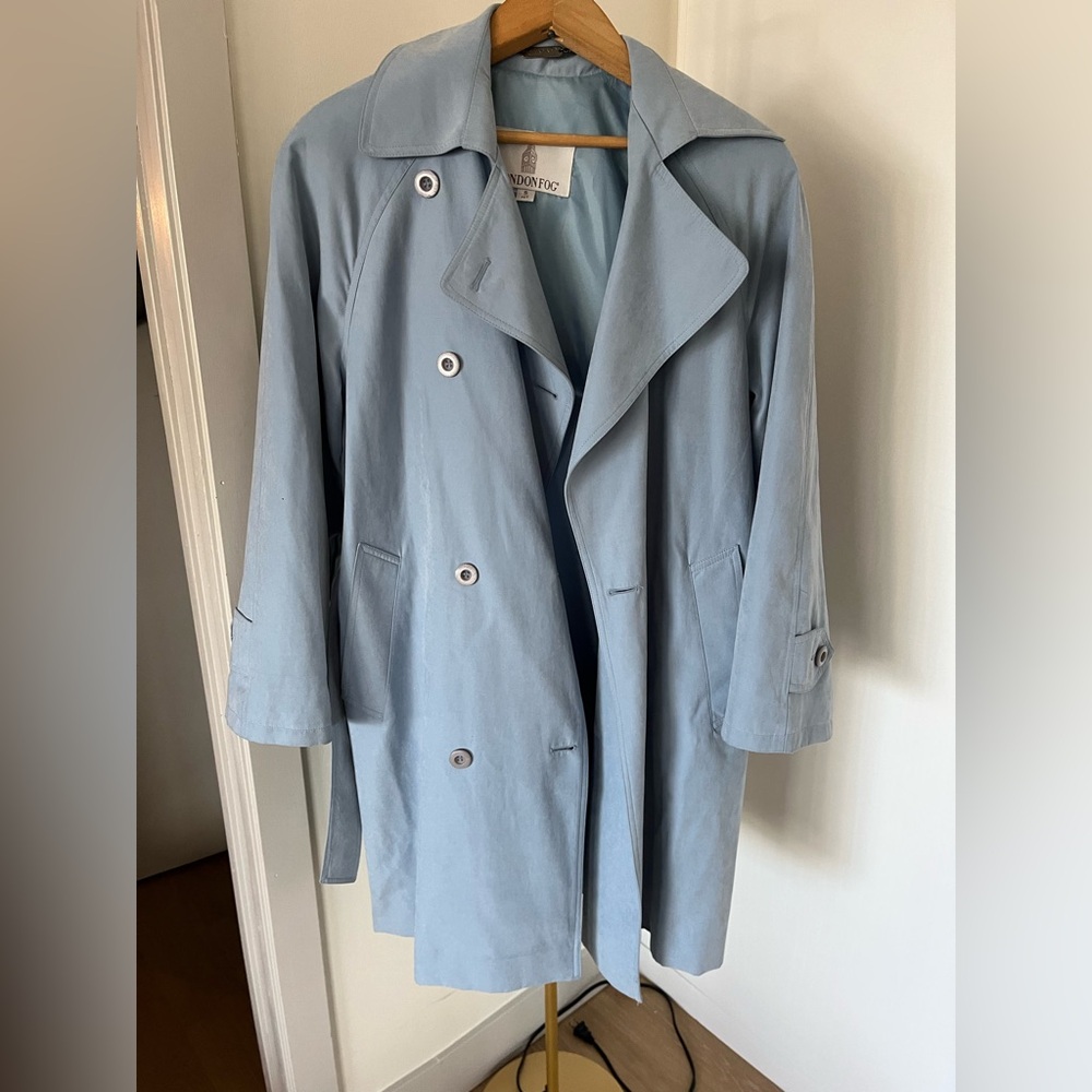 London Fog Women's Sky Blue Trench Coat